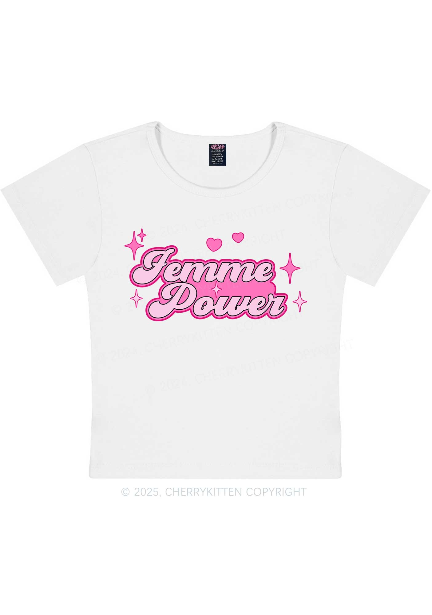 Femme Power Y2K Baby Tee Cherrykitten