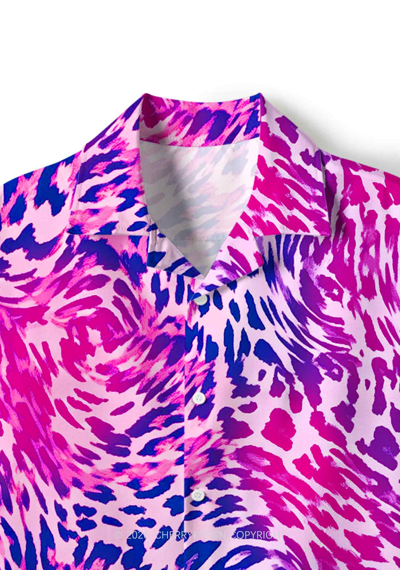 Bisexual Leopard Pride Y2K Print Hawaiian Shirt Cherrykitten