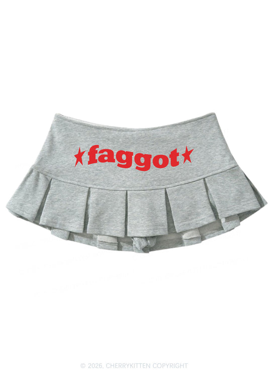 Faggot Star Pride Y2K Mini Pleated Skirts Cherrykitten