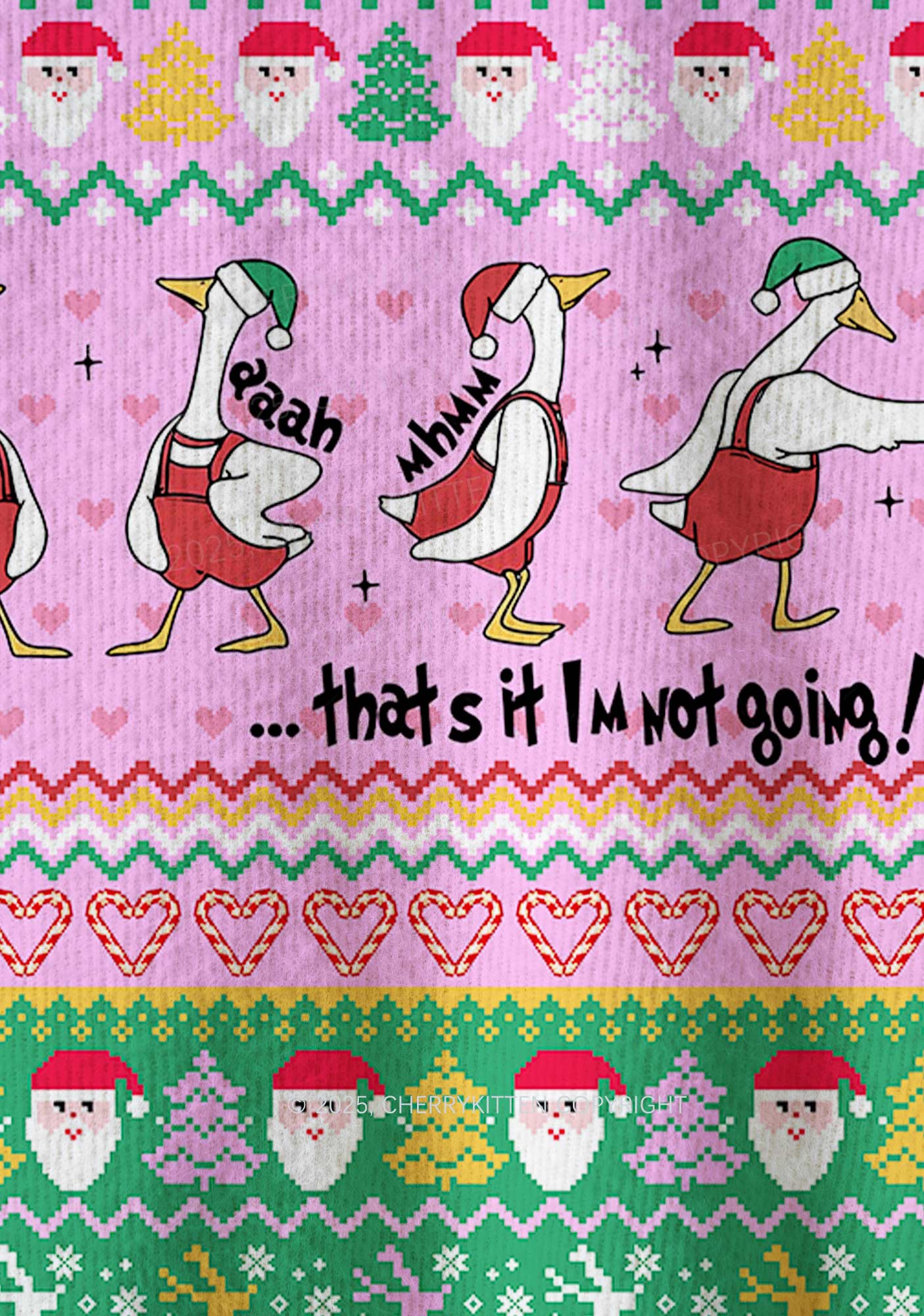 Im Not Going Goose Y2K Christmas Knit Sweatshirt Cherrykitten