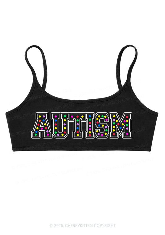 Rainbow Dots Autism Y2K Super Crop Cami Cherrykitten