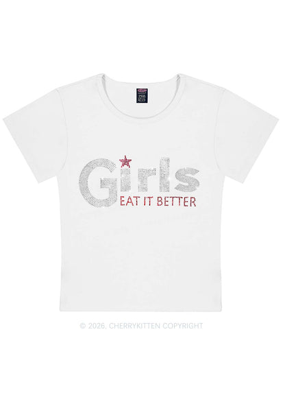 Rhinestone Girls Eat It Better Pride Y2K Baby Tee Cherrykitten