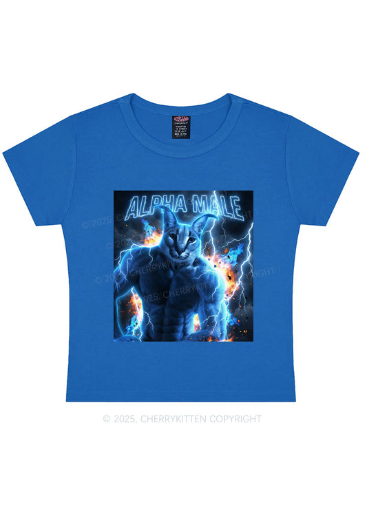 Alpha Male Floppa Y2K Baby Tee Cherrykitten