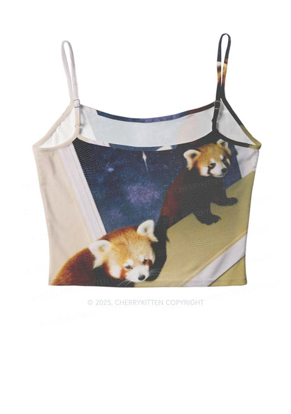 Raccoon Friends Y2K Mesh Cami Tank Cherrykitten