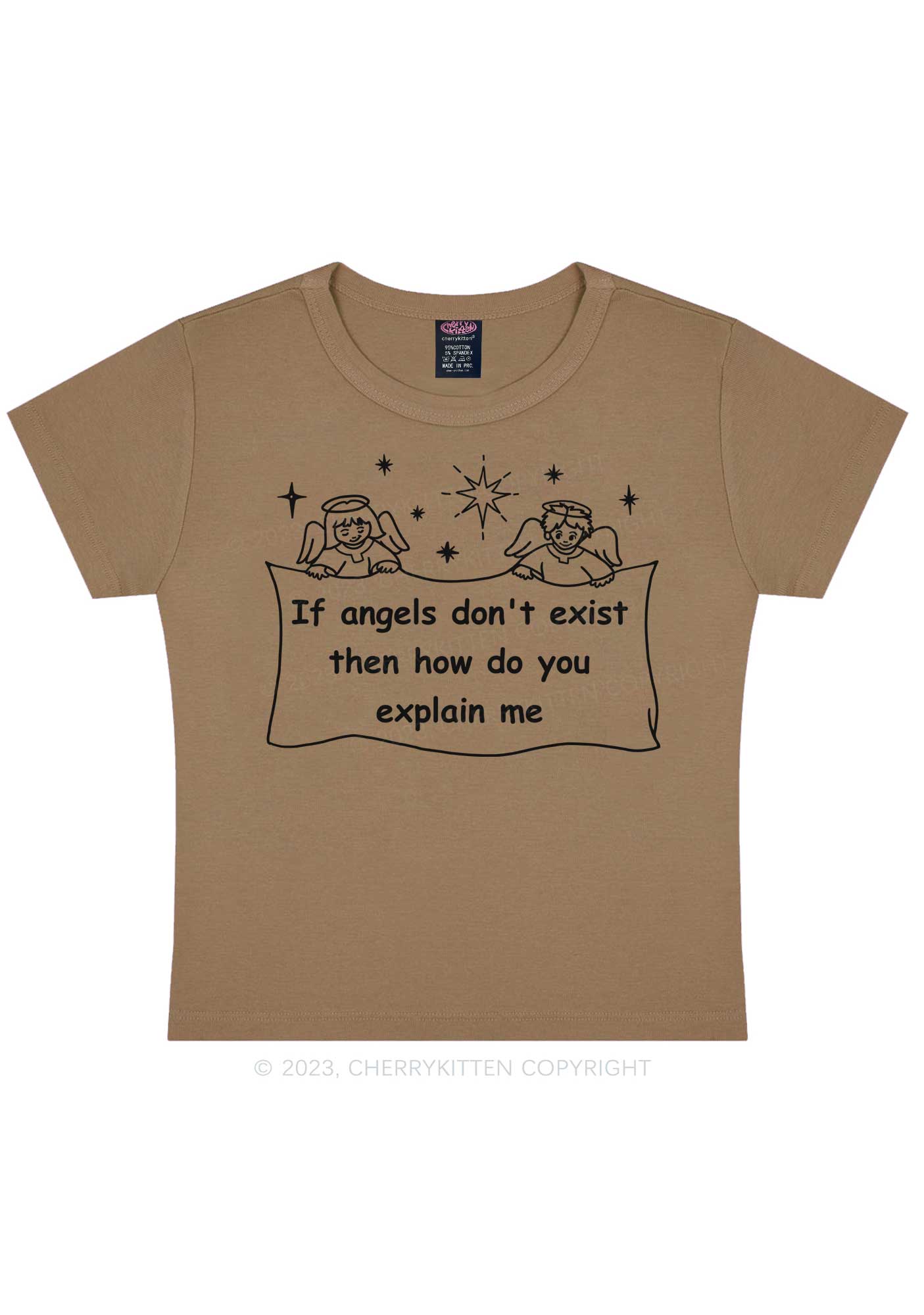 Angels Don't Exist Y2K Baby Tee Cherrykitten