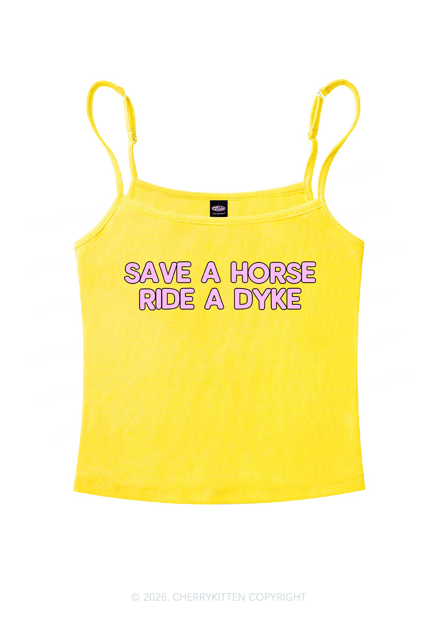 Ride A Dyke Pride Y2K Spaghetti Strap Cami Cherrykitten