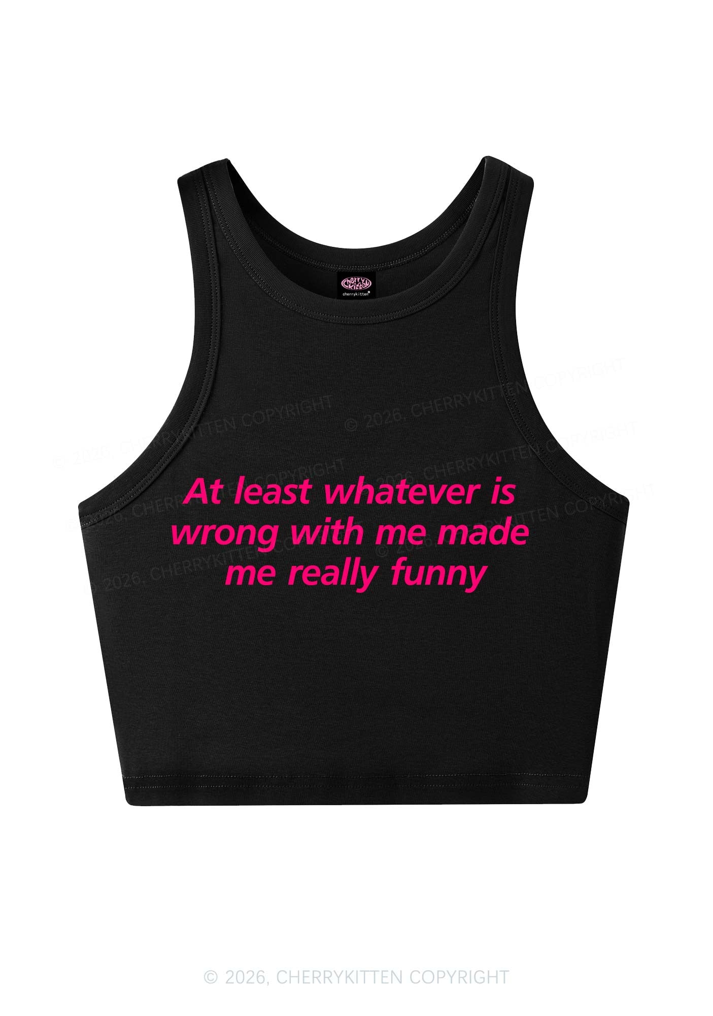 Whatever Is Wrong With Me Y2K Crop Tank Top Cherrykitten