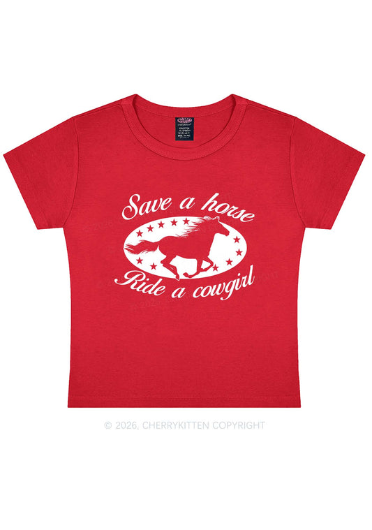 Star Horse Cowgirl Pride Y2K Baby Tee Cherrykitten