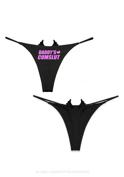 Daddys Slxt Y2K Goth Angel Wings Bikini String Thong Cherrykitten