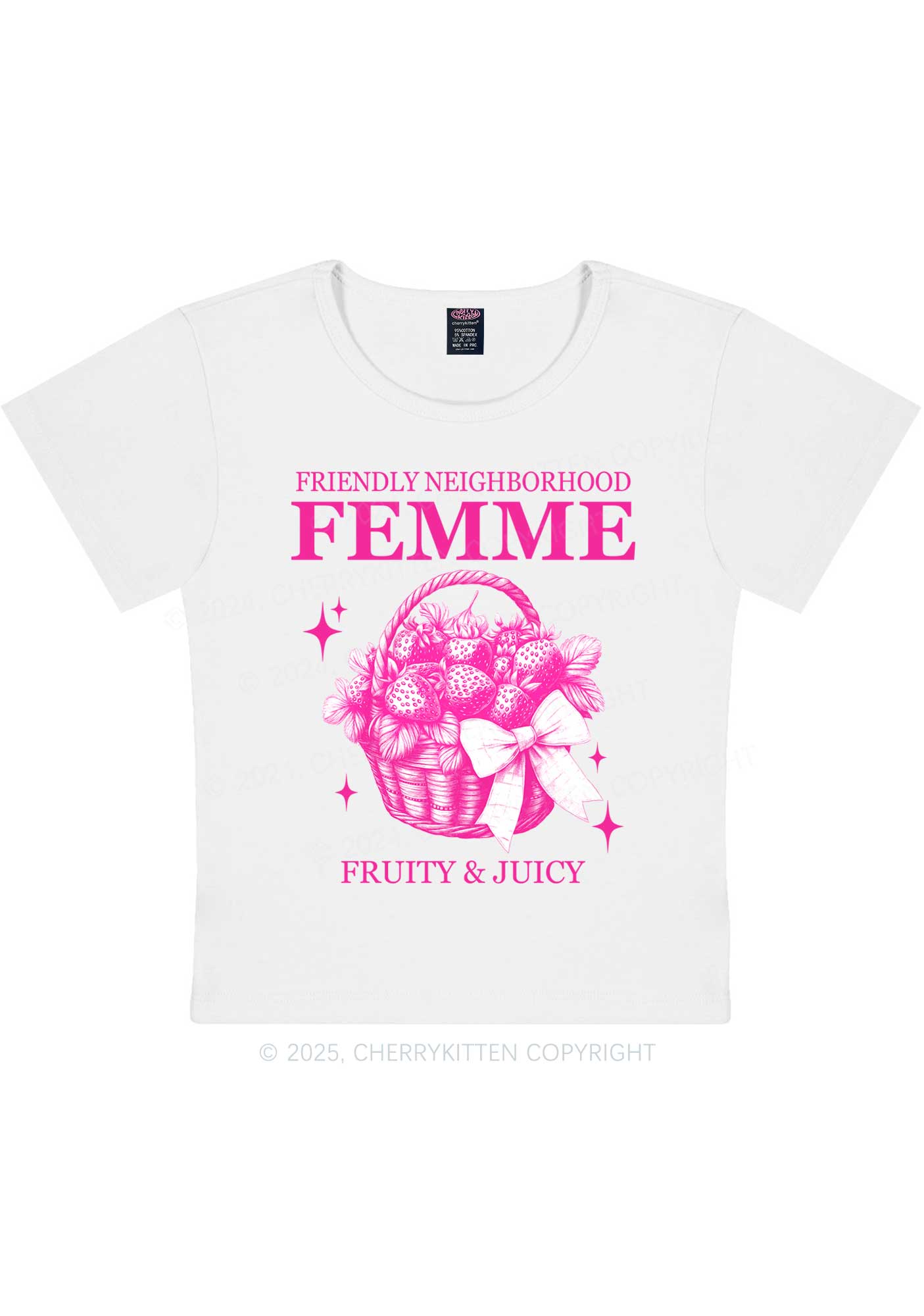 Friendly Neighborhood Femme Y2K Baby Tee Cherrykitten