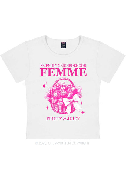 Friendly Neighborhood Femme Y2K Baby Tee Cherrykitten
