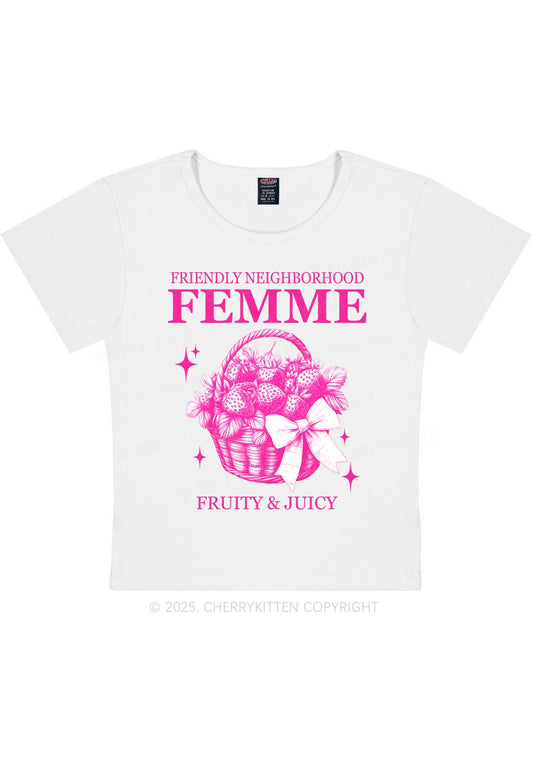 Friendly Neighborhood Femme Y2K Baby Tee Cherrykitten
