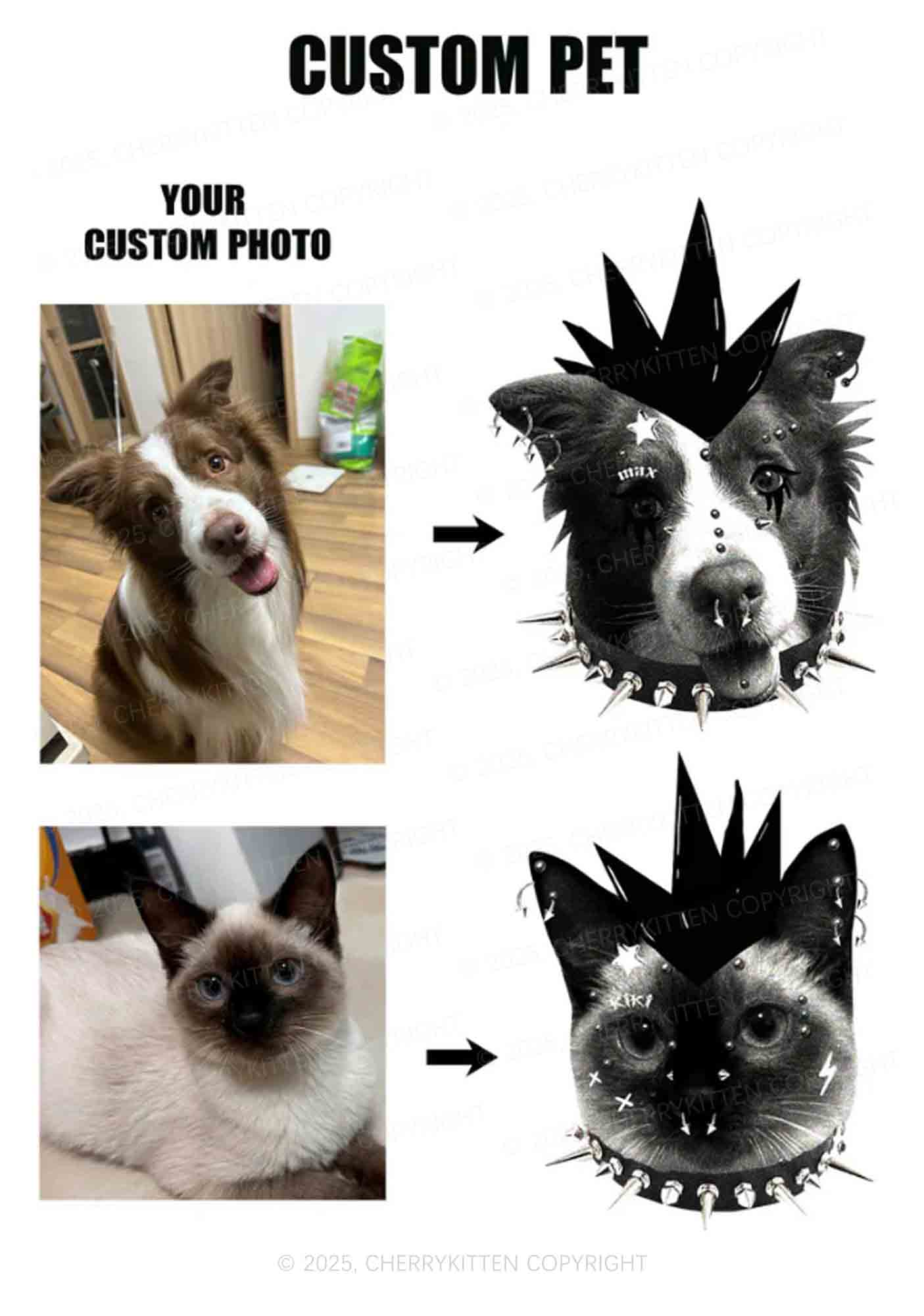 Custom Punk Pet Y2K Christmas Crop Knit Sweatshirt Cherrykitten