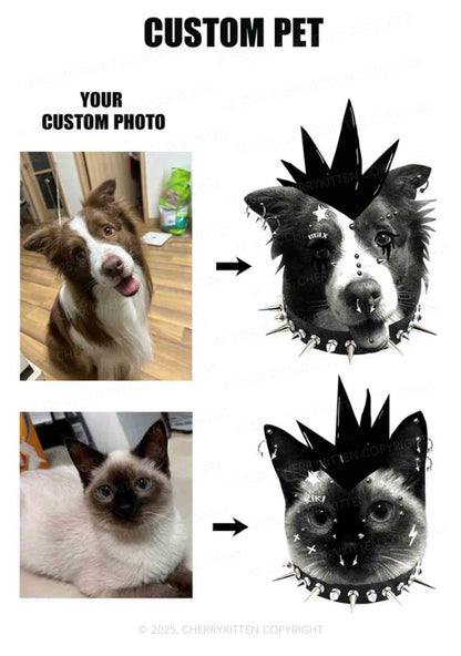 Custom Punk Pet Y2K Christmas Crop Knit Sweatshirt Cherrykitten