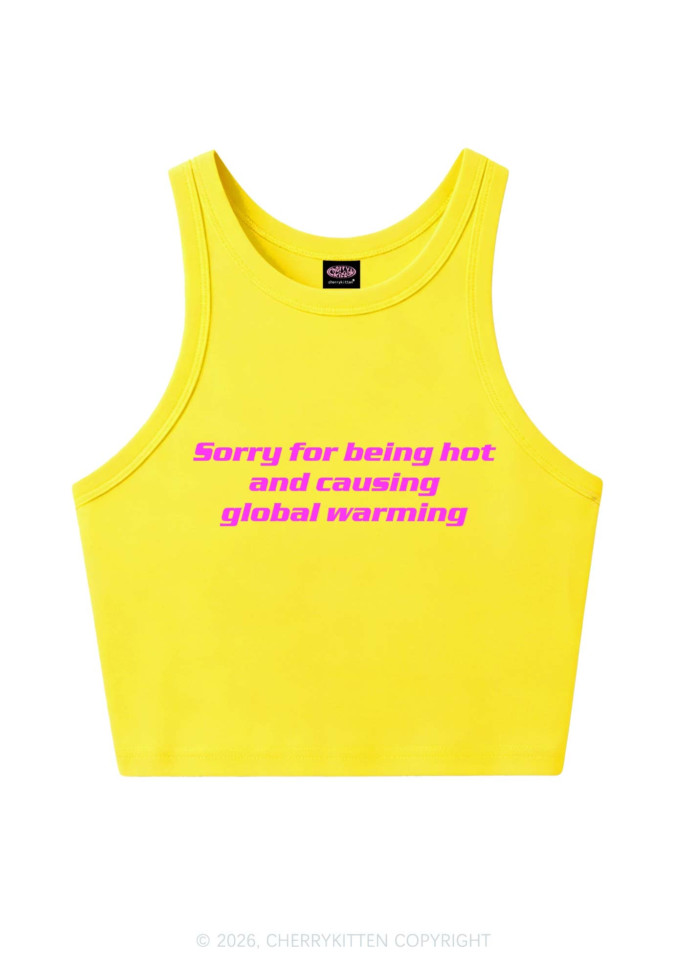 Sorry For Causing Global Warming Y2K Crop Tank Top Cherrykitten