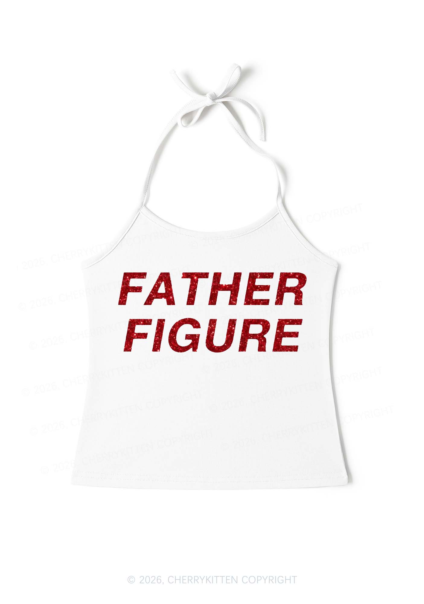 Glitter Father Figure Y2K Halter Neck Cami Cherrykitten