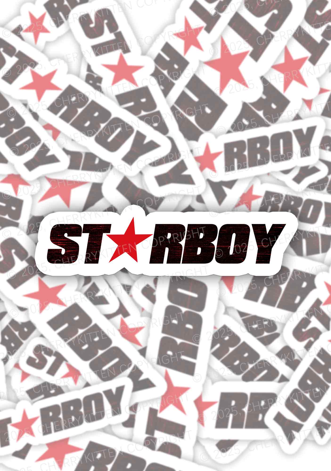 Red Starboy 1Pc Y2K Sticker Cherrykitten