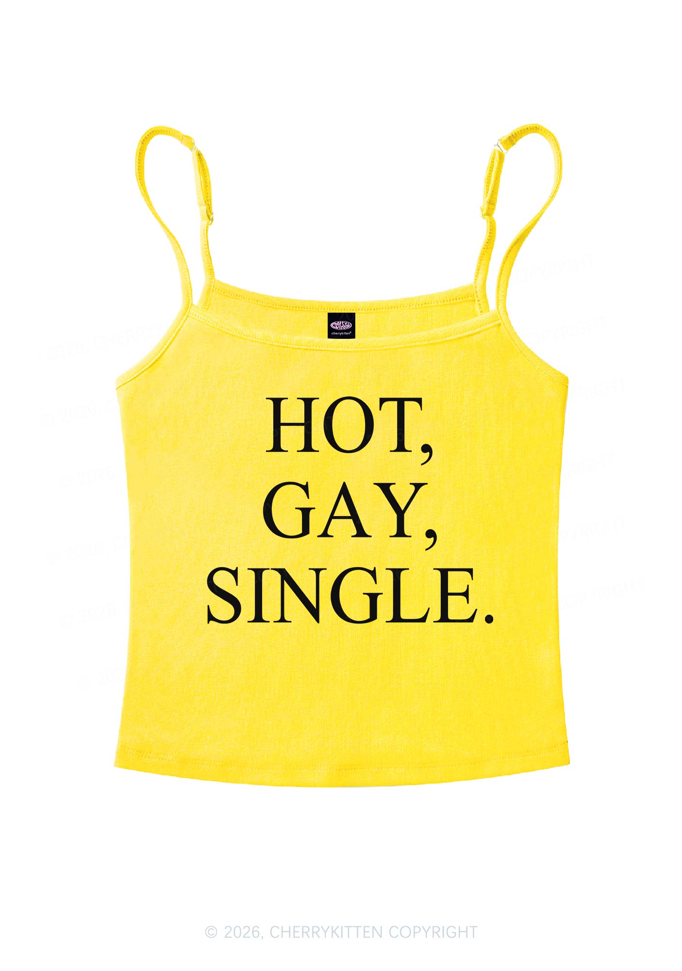 Hot Gay Single Pride Y2K Spaghetti Strap Cami Cherrykitten
