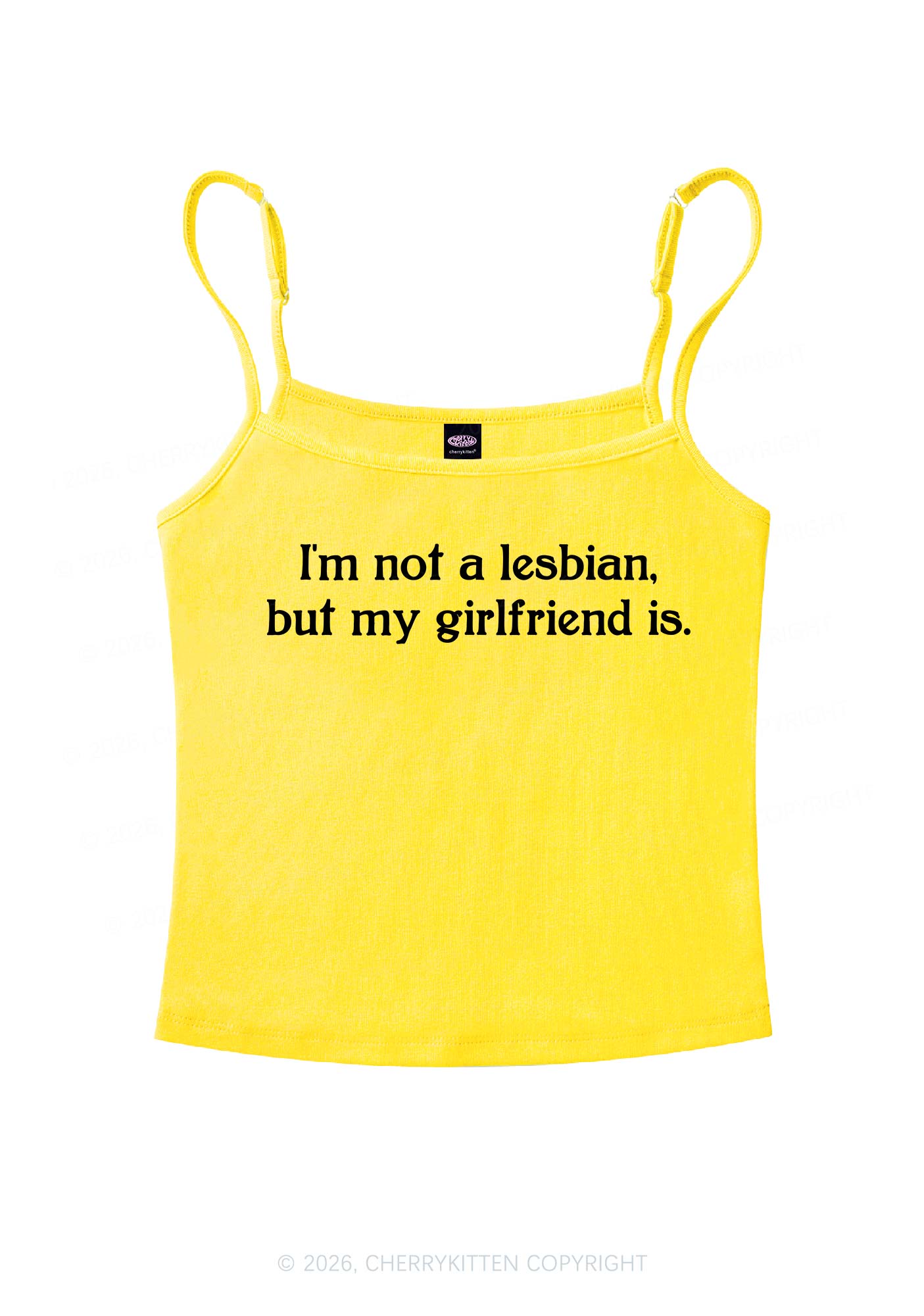 My Girlfriend Is Lesbian Pride Y2K Spaghetti Strap Cami Cherrykitten