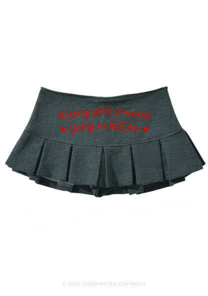 Kissing Girls Is Worth Pride Y2K Mini Pleated Skirts Cherrykitten