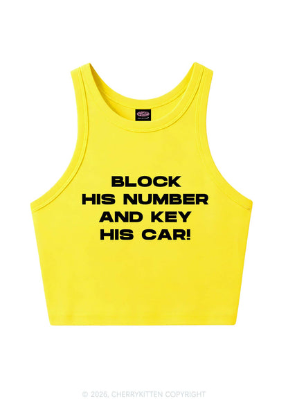 Block His Number Y2K Crop Tank Top Cherrykitten