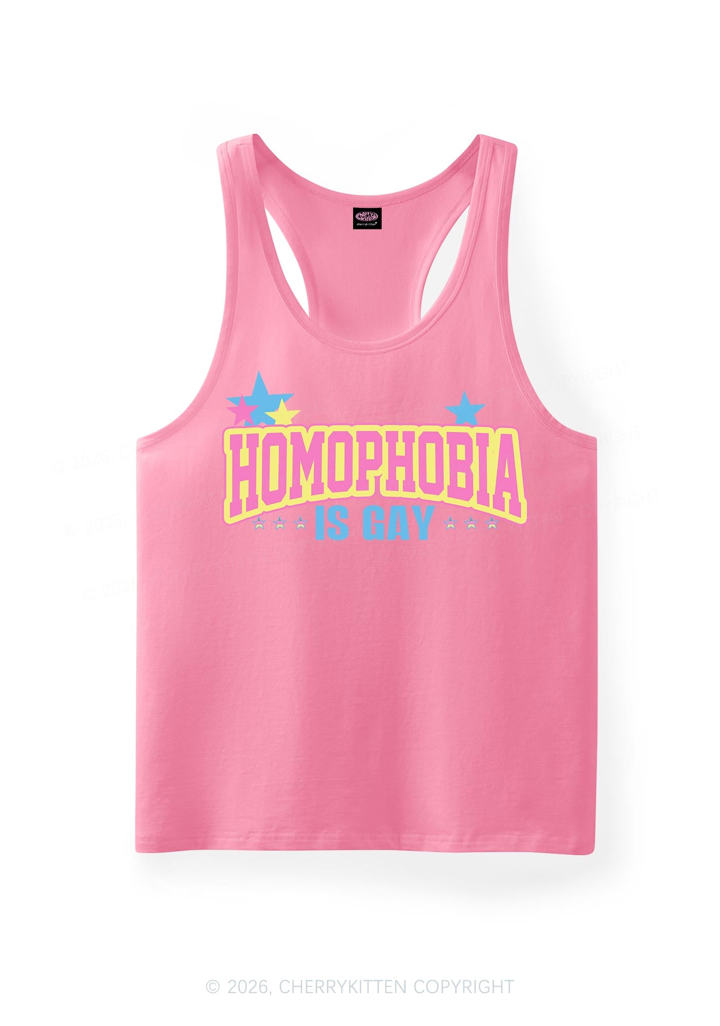 Homophobia Is Gay Pride Y2K Men Racerback Tank Top Cherrykitten