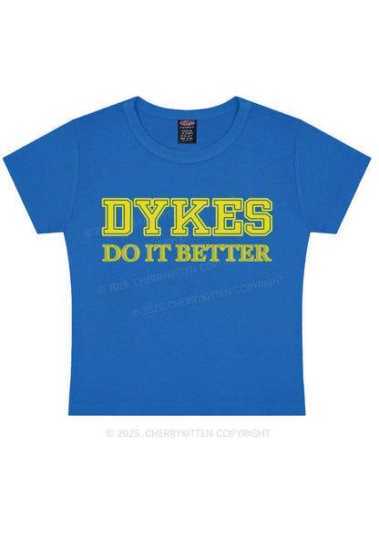 Dykes Do It Better Pride Y2K Baby Tee Cherrykitten