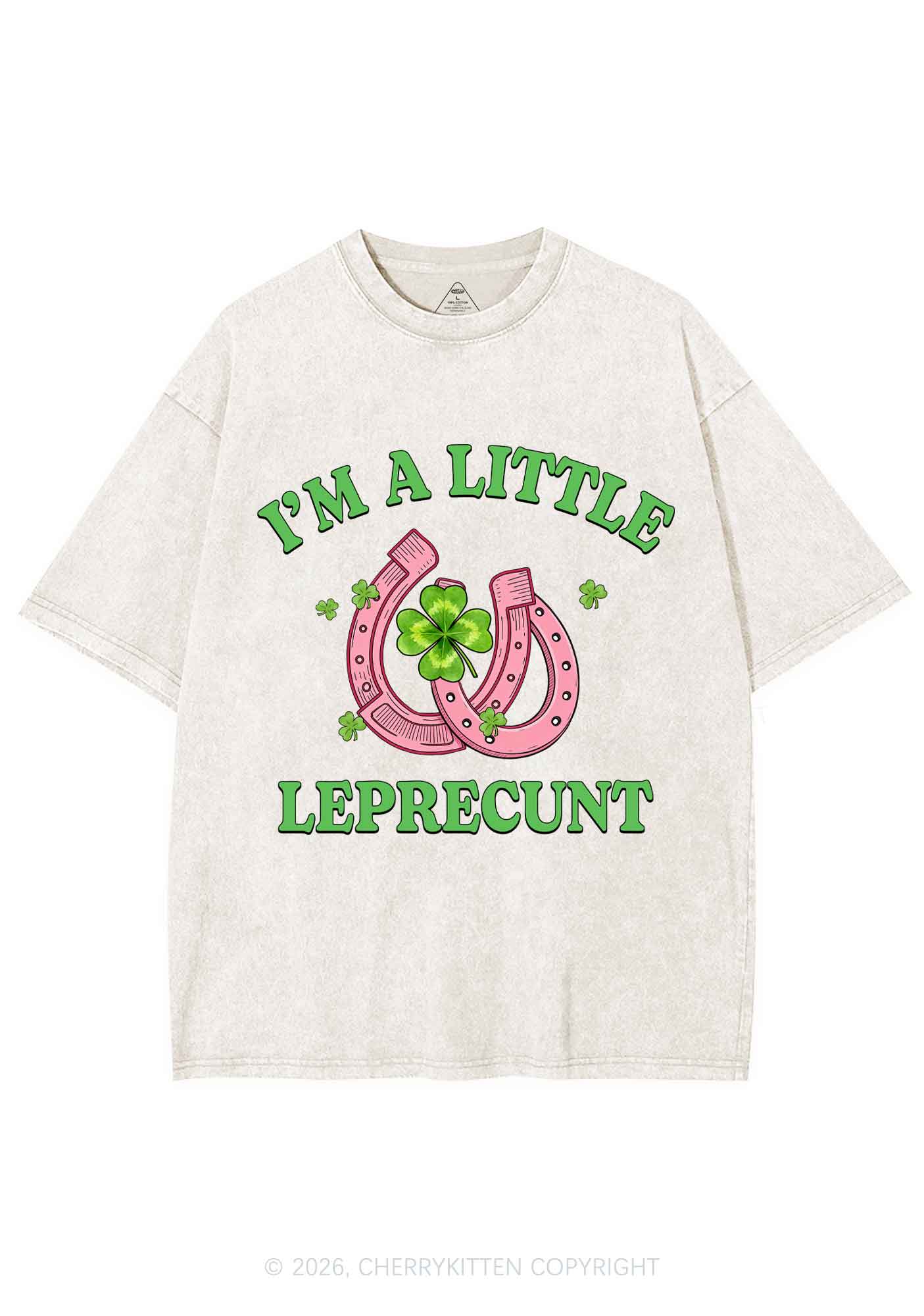 Im A Little Leprecxxt St Patricks Y2K Shirts Washed Tee Cherrykitten