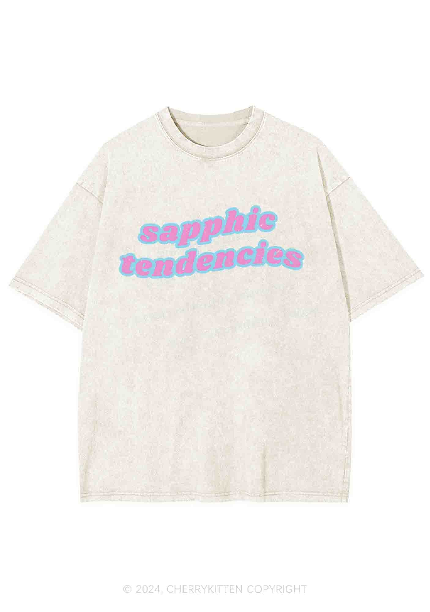 Sapphic Tendencies Y2K Washed Tee Cherrykitten