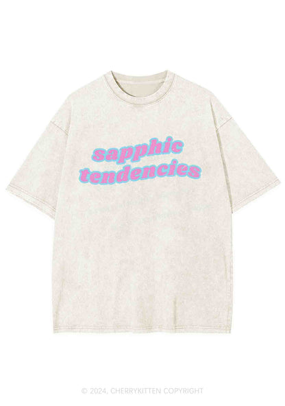 Sapphic Tendencies Y2K Washed Tee Cherrykitten