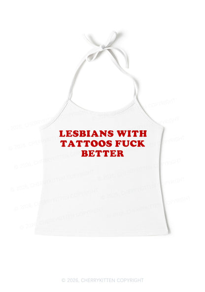 Lesbians With Tattoos Pride Y2K Halter Neck Cami Cherrykitten