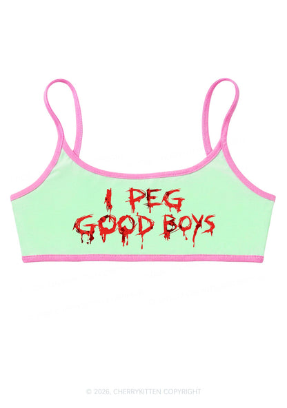 Halloween Blood Drip I Peg Good Boys Y2K Super Crop Cami Cherrykitten