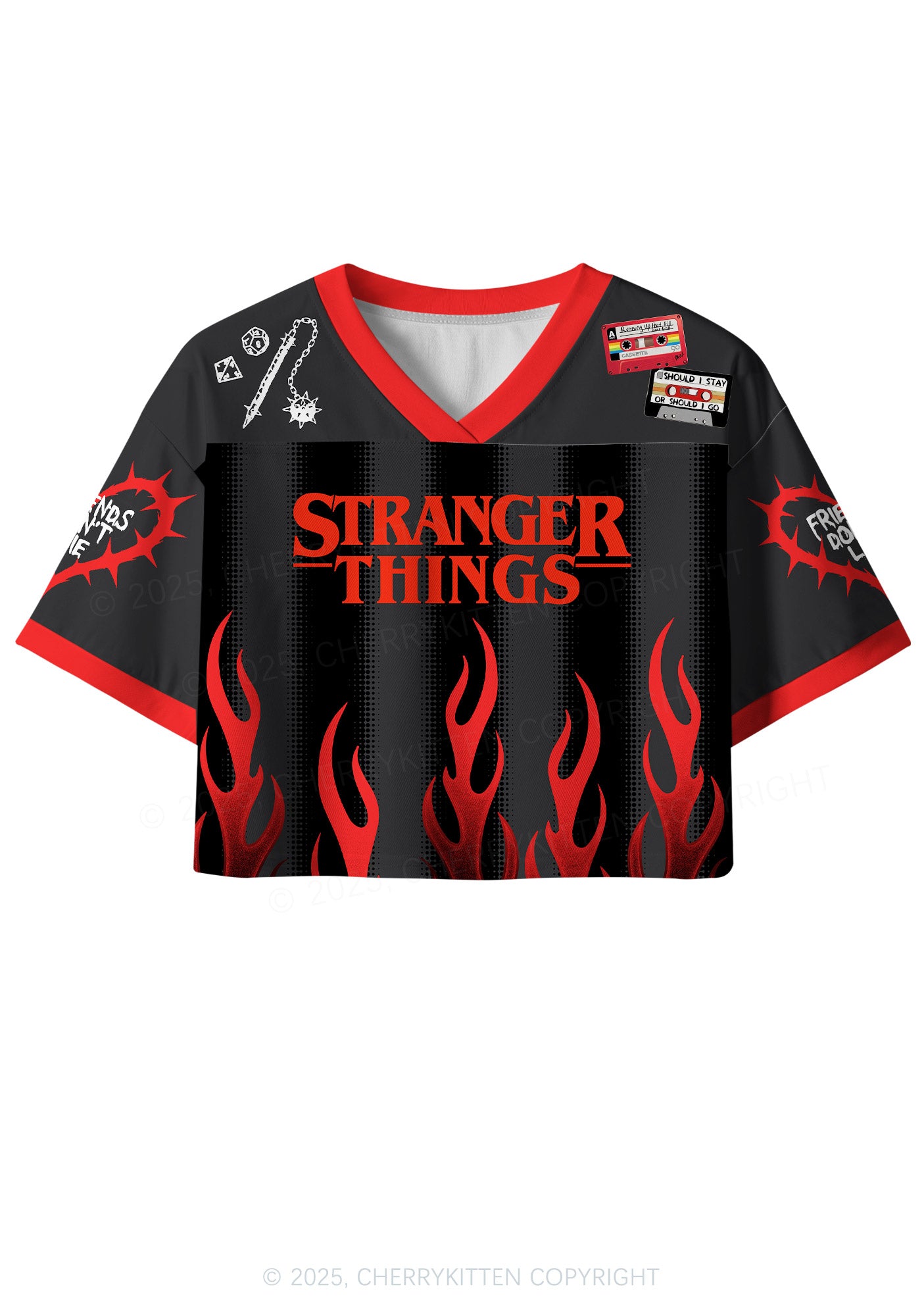 Custom Fire Things Y2K Crop Sport Jersey Shirts Cherrykitten