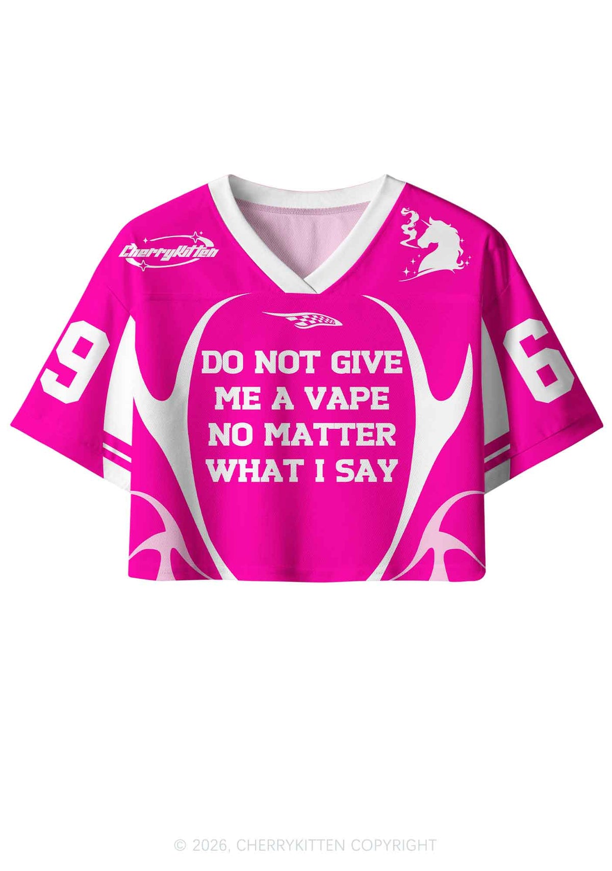 Do Not Give Me A Vape Y2K Crop Sport Jersey Shirts Cherrykitten