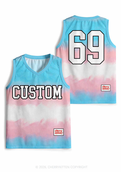 Custom Transgender Flag Pride Y2K Sport Jersey Tank Cherrykitten