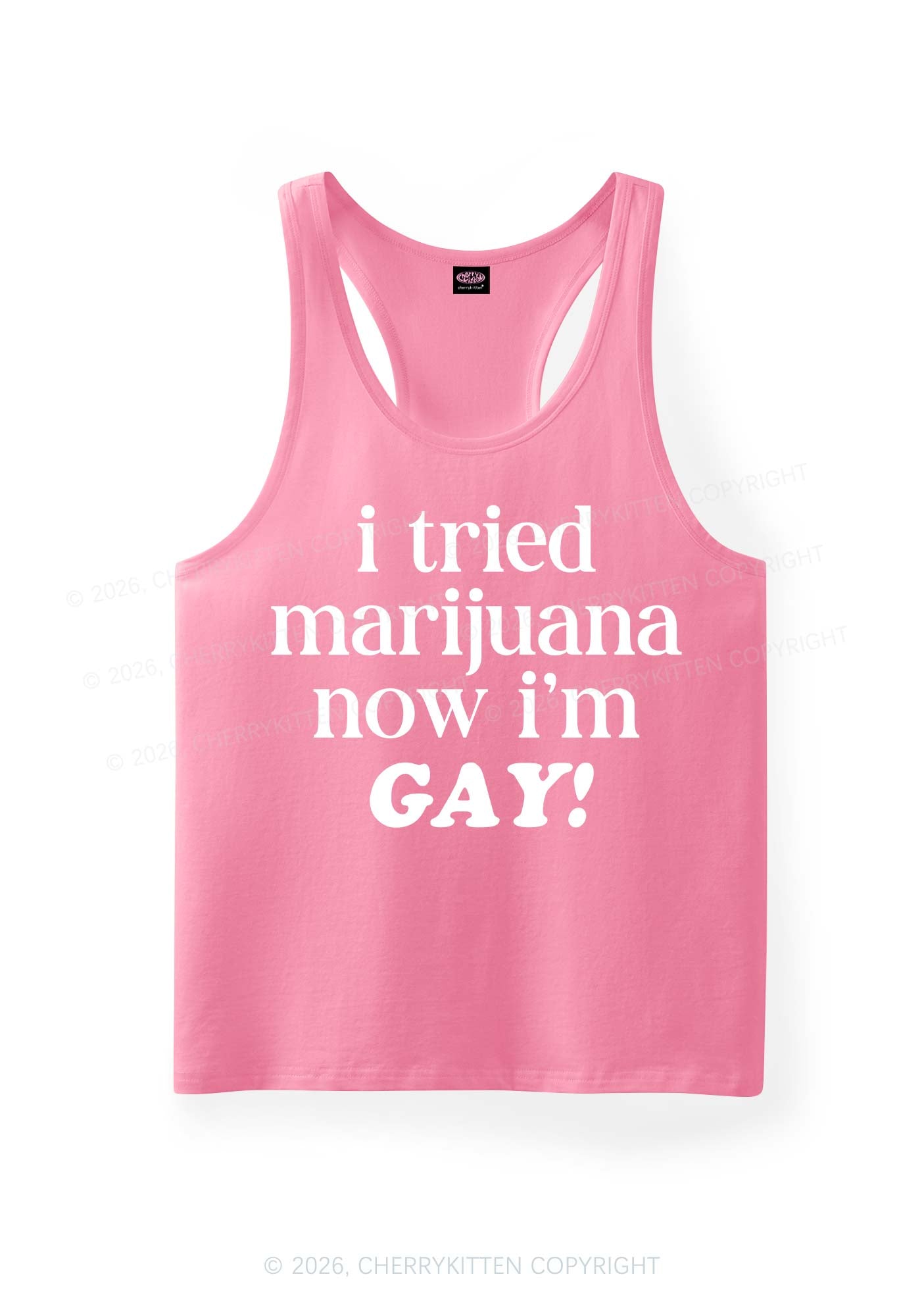 Now Im Gay Y2K Men Racerback Tank Top Cherrykitten