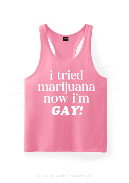 Now Im Gay Y2K Men Racerback Tank Top Cherrykitten