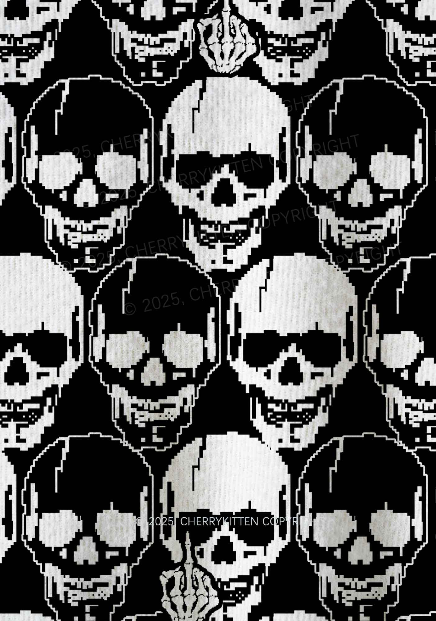 Fxck Skulls Y2K Christmas Knit Sweatshirt Cherrykitten