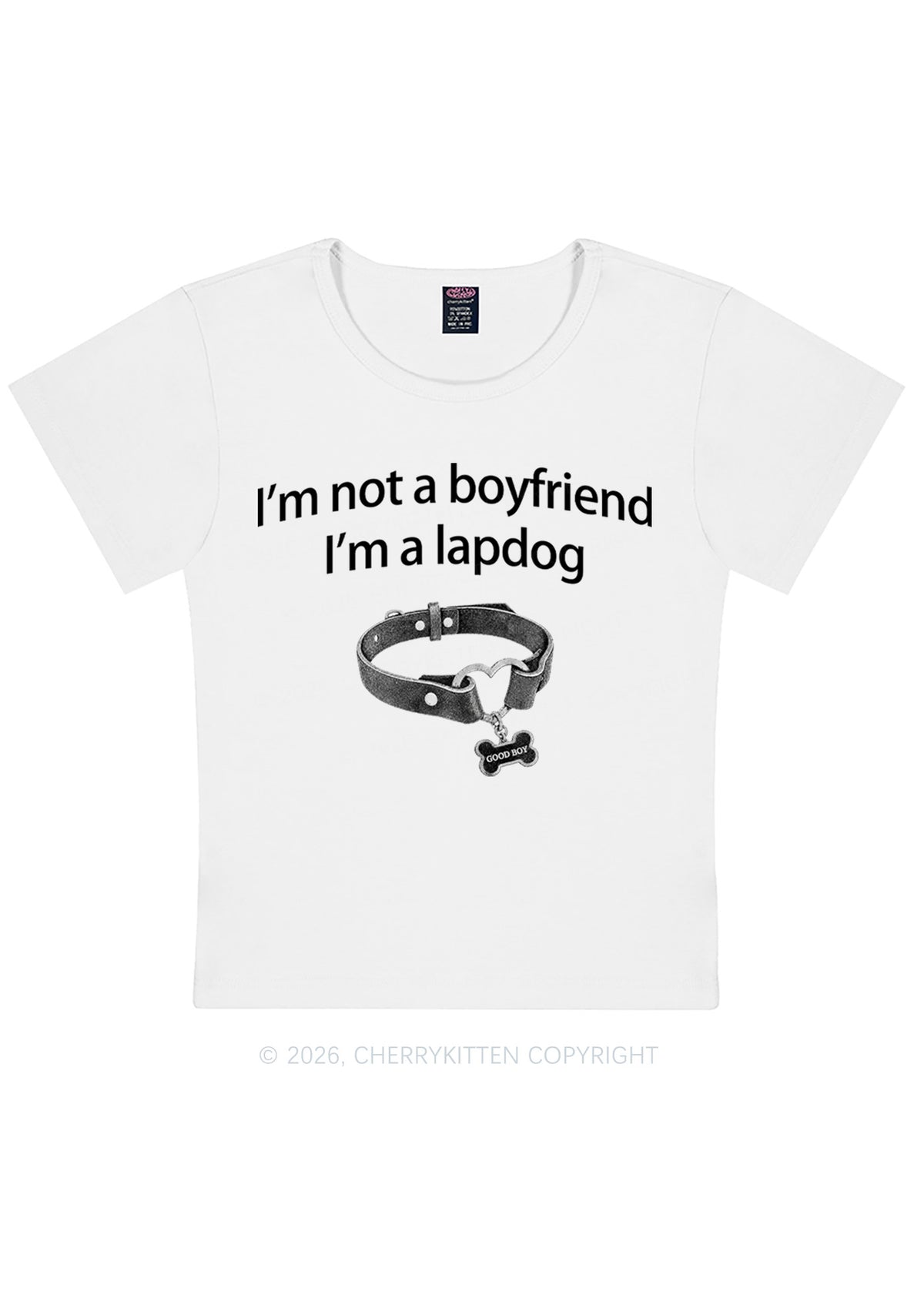Im Not A BF Im A Lapdog Y2K Baby Tee Cherrykitten