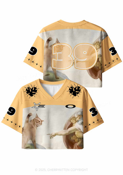 Custom God Give Cat Y2K Crop Sport Jersey Shirts Cherrykitten