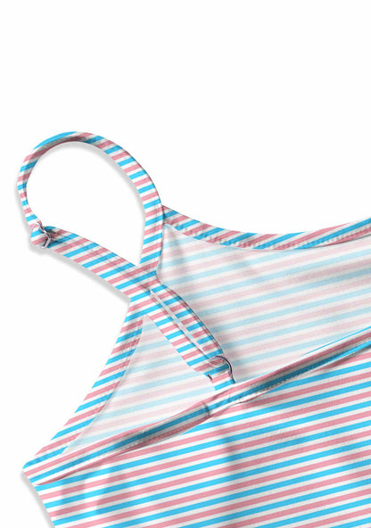 Trans Stripes Pride Y2K Print Cami Crop Top Cherrykitten