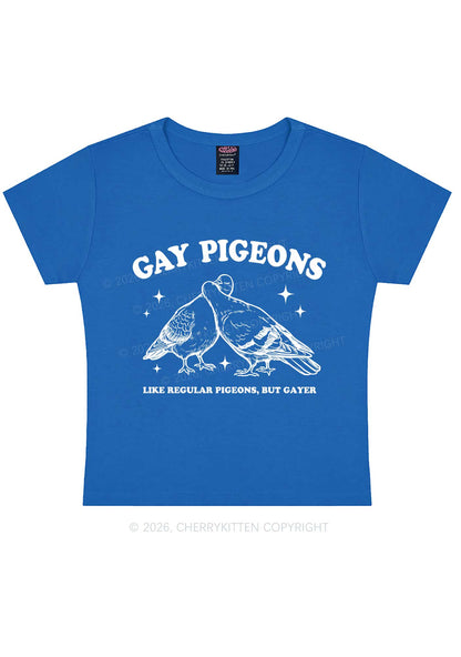 Gay Pigeons Kissing Pride Y2K Baby Tee Cherrykitten
