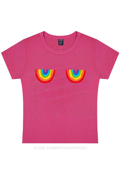 Rainbow Bxxb Y2K Baby Tee Cherrykitten