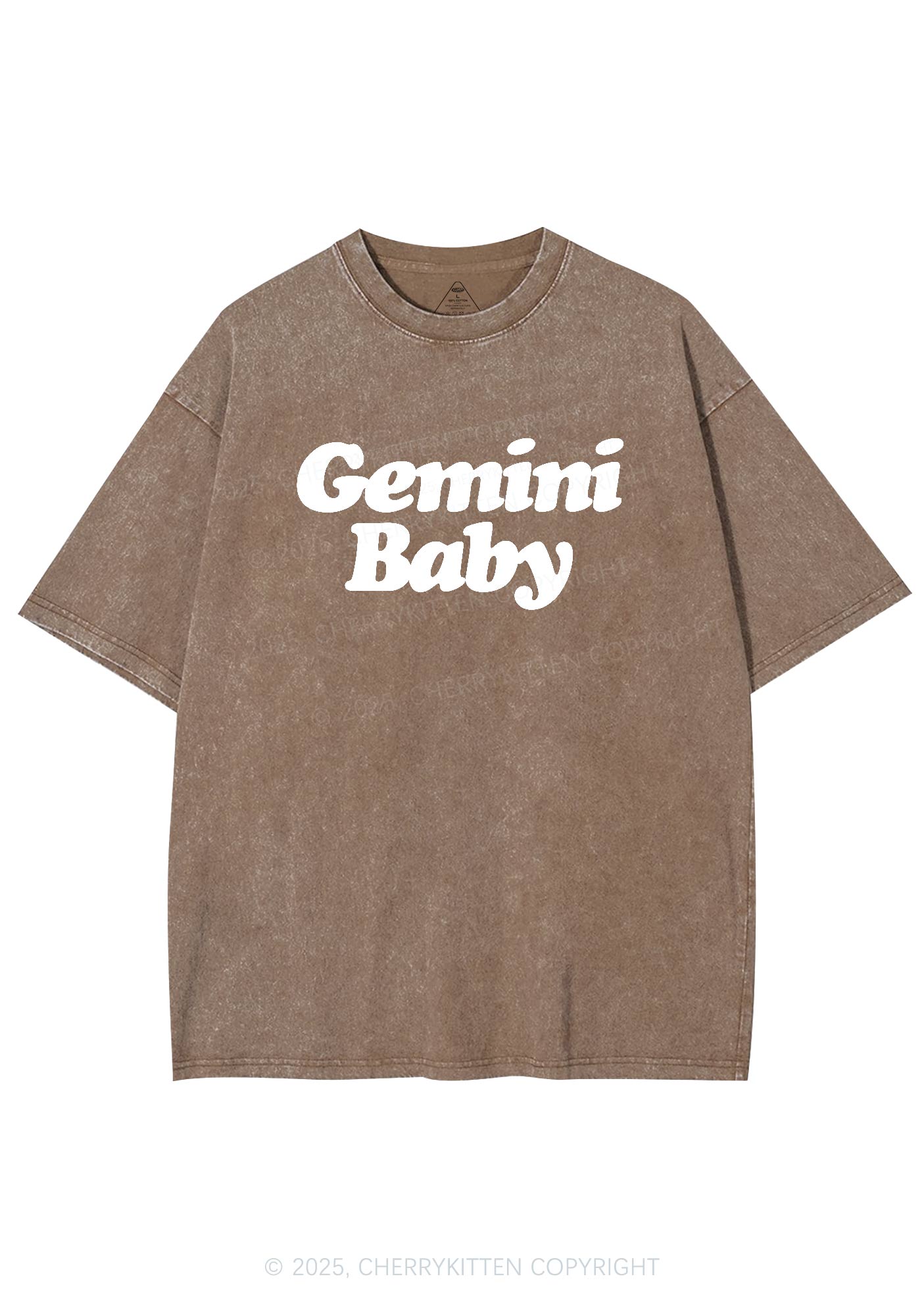 Custom Zodiac Baby Y2K Shirts Washed Tee Cherrykitten