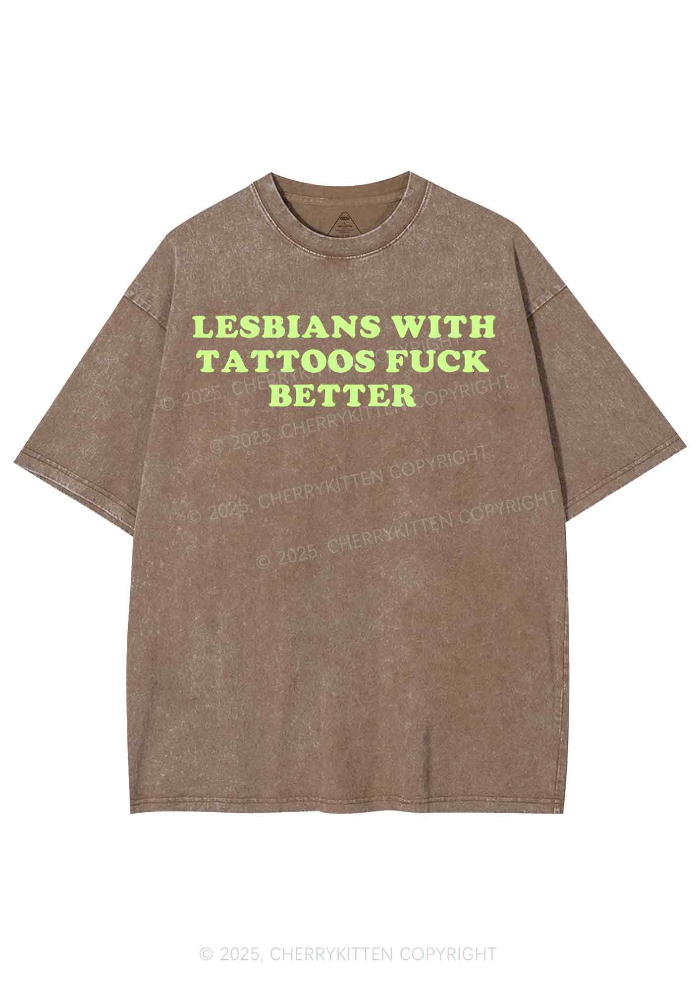 Lesbians With Tattoos Pride Y2K Shirts Washed Tee Cherrykitten
