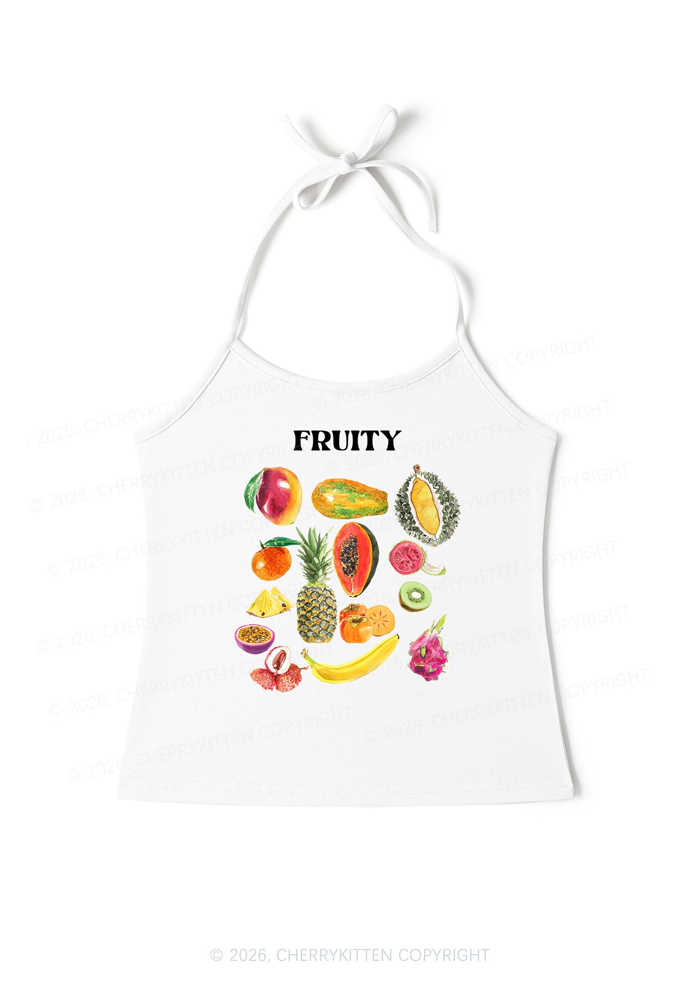 Fruity Pride Y2K Halter Neck Cami Cherrykitten