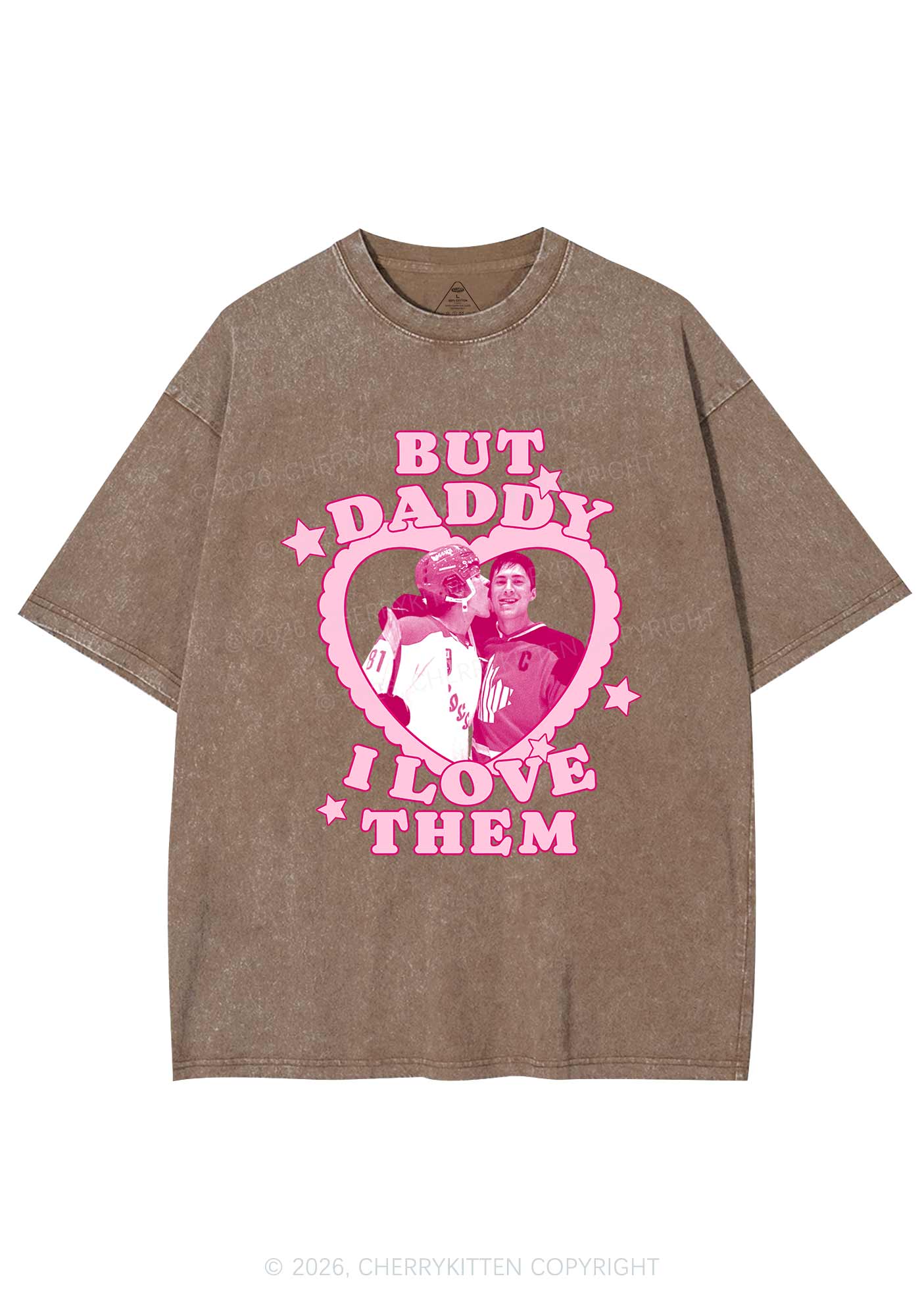 But Daddy I Love Them HR Y2K Shirts Washed Tee Cherrykitten