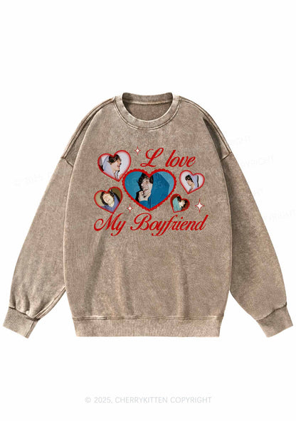 Custom Boyfriend Photos Y2K Washed Sweatshirts Cherrykitten