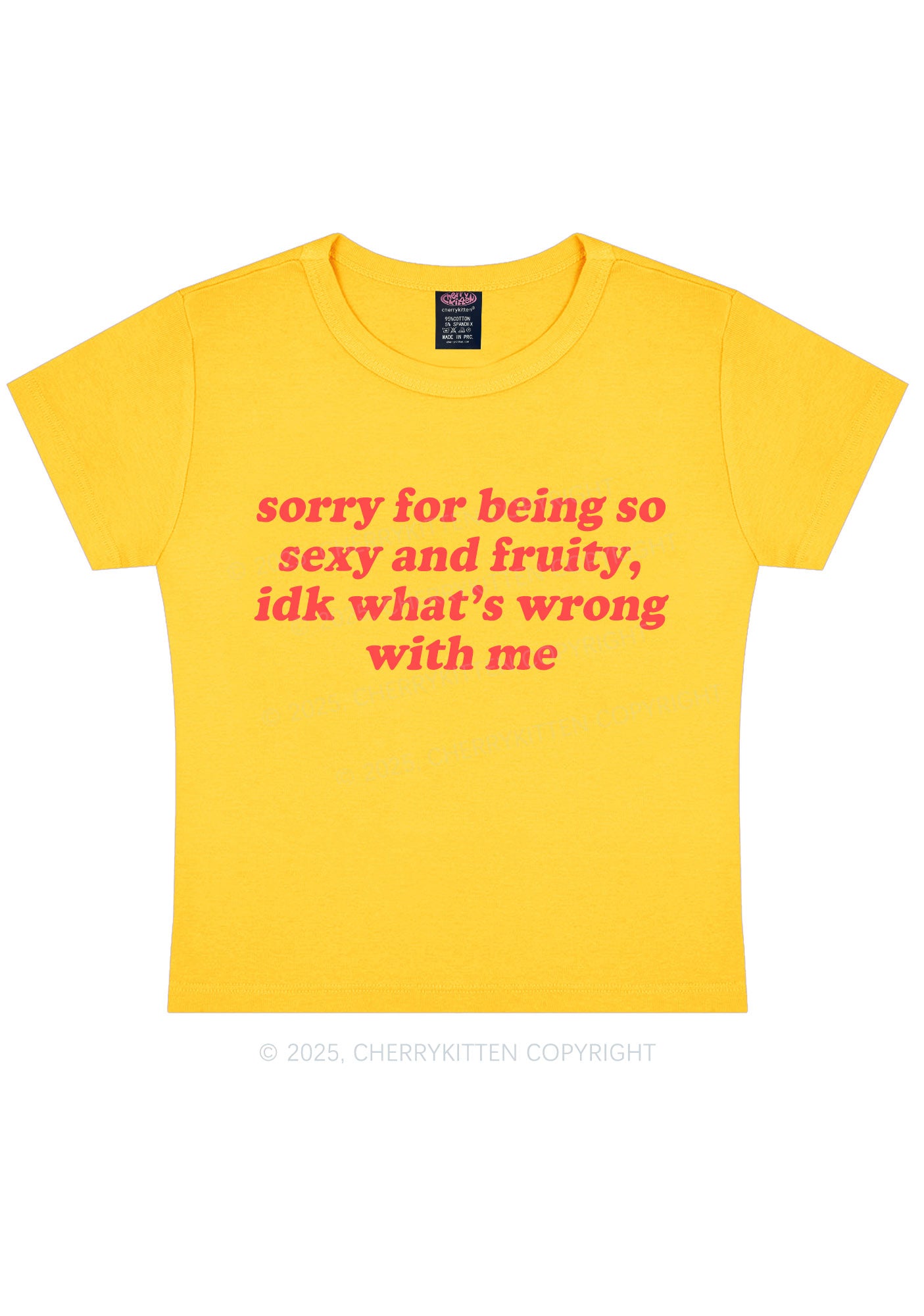 Sorry For Being So Fruity Y2K Baby Tee Cherrykitten