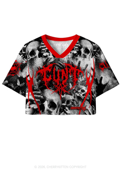 Halloween Punk Cxxt Y2K Crop Sport Jersey Shirts Cherrykitten